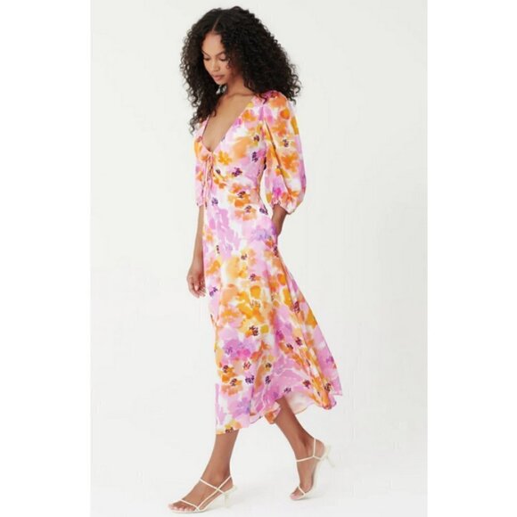 💕NICHOLAS THE LABEL💕 Danielle Dress ~ Bassett Floral Print US 2 NWT - Picture 4 of 14